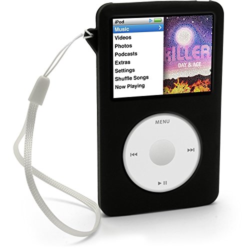 Igadgitz Nero Custodia Silicone Per Apple Ipod Classic 80Gb, 120Gb & Nuovo 6Th Generation 160Gb Uscito Sett 09, Con Protettore Schermo & Clip Cintura