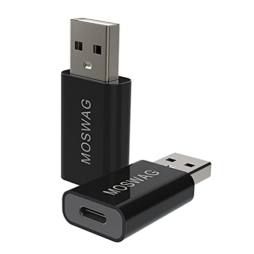 Moswag 2 Confezioni Adattatore Usb C A Usb Adattatore Usb Maschio A Usb C Femmina Adattatore Usb C Nero
