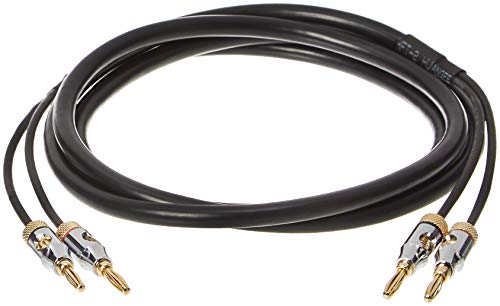 Amazon Basics Cavo Per Altoparlanti Con Connettore A Banana Placcati In Oro, Cl2, Privo Di Ossigeno Al 99,9%, 1.8 M, Nero