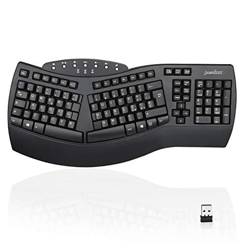 Perixx Periboard-612 Tastiera Ergonomica Wireless E Bluetooth, Compatibile Con Windows 10 E Mac Os X, Layout Italiano