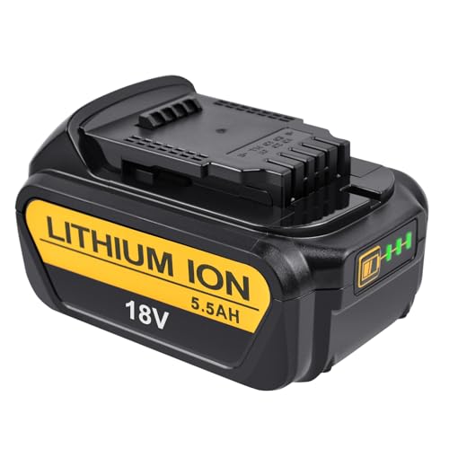 Tecmana 18V 5500Mah Batteria Per Dewalt Dcb180 Dcb181 Dcb182 Dcb184 Dcb201 Dcb201-2 Dcb200 Dcb200-2 Dcb204-2 Dcb205-2