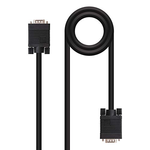 Nanocable 10.15.1302 - Cavo Svga Per Monitor E Proiettore, Hdb15/M-Hdb15/M, Maschio-Maschio, Nero, 1.8 Mts