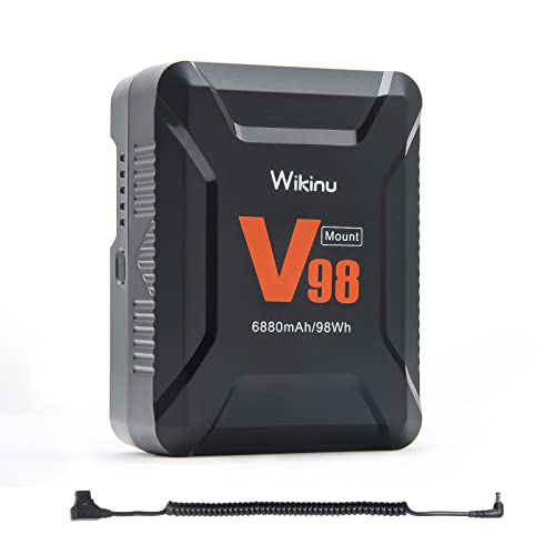 Wikinu 98Wh 6880Mah Mini V Mount/V Lock Batteria Con D-Tap Al Cavo Dc Per Broadcast Video Camcorder, Sony Camera, Hdcam, Xdcam, Led Light, Monitor, Bm