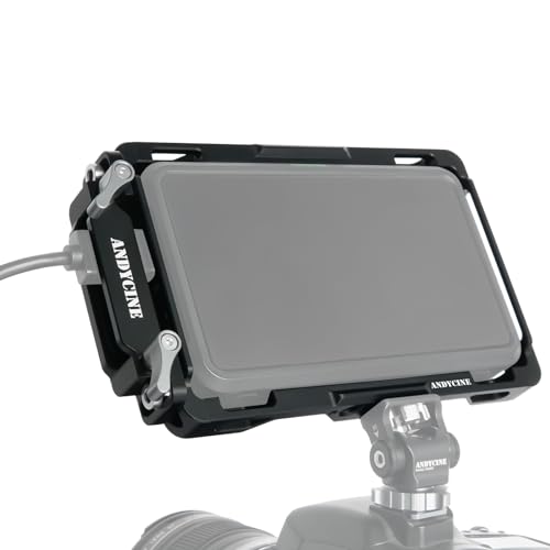 Andycine Gabbia Per Monitor Con Parasole Compatibile Con Atomos Ninja V/Ninja V+/Shinobi, Binari Nato Integrati E Fermacavo Hdmi