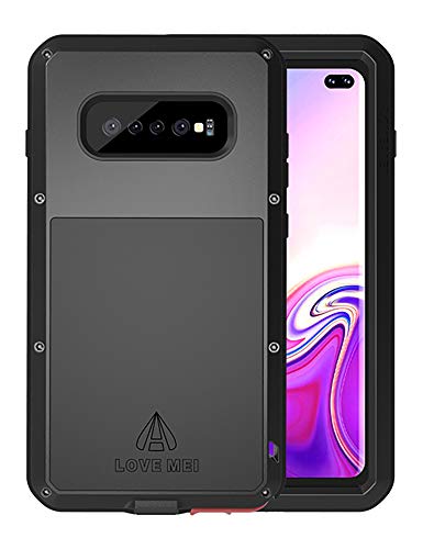 Fonrest Tutto Il Corpo Custodia Per Samsung Galaxy S10+, Love Mei 6,4-Pollice Robusto Ibrido Alluminio Metallo Antiurto Antipolvere Cover Con Vetro Te
