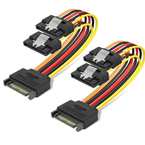 Benfei 15 Pin Sata Power Y-Splitter Cavo 15 Cm, 2 Confezione
