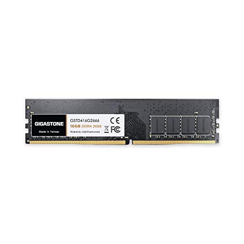 [Ram Ddr4] Gigastone Desktop Ram 16Gb Ddr4 16Gb Ddr4-2666Mhz Pc4-21300 Unbuffered Non-Ecc 1.2 V Cl19 Udimm Ram Di Memoria 288 Pin Per Desktop, Compute
