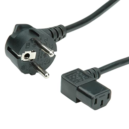 Value Power Cable, Angled Iec Connector Cavo Di Alimentazione Nero 1,8 M Accoppiatore C13 Iec 320
