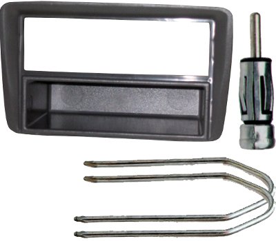 Kit Mascherina 1 Din Cassetto Rimovibile Connettore Antenna Chiavi Smontaggio Vecchia Radio Per Fiat Panda Dal 2003->2011