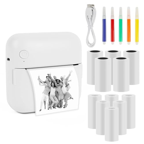 Comius Sharp Mini Stampante Termica, Stampante Fotografica Wireless Bluetooth, Stampante Portatile Tascabile Senza Inchiostro Con Carta Termica, Stamp