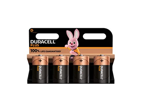 4X Duracell D Plus (1 Blister Da 4 Batterie) 4 Pile (Lr20/Mn1300 Torcia/Mono)