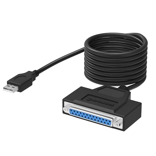 Sabrent Cavo Usb Adattatore Per Stampante, Da Usb 2.0 A Parallel Db25 Ieee 1284, Connettore Femmina Con Dadi Esagonali (1,8 M) (Cb-1284)