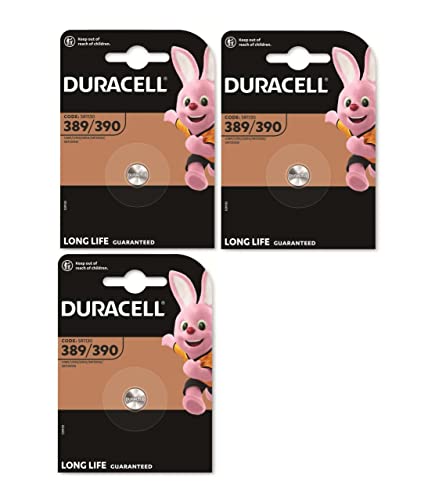 3X Duracell 389/390 Sr1130 Con Ossido D'Argento (3 Blister Da 1 Batteria) 3 Pile