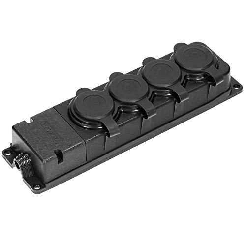 Orno Multipresa Elettrica 4 Prese Schuko Esterna Impermeabile Ip44 230V 16A Resistente Agli Urti, Non Infiammabile