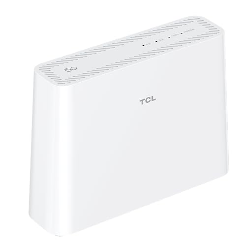 Tcl Linkhub - Hh512 Router 5G Ultra Fast, Dual Band, Supporto Scheda Sim, Wifi 6E, Hotspot Fino A 32 Utenti, White [Italia]