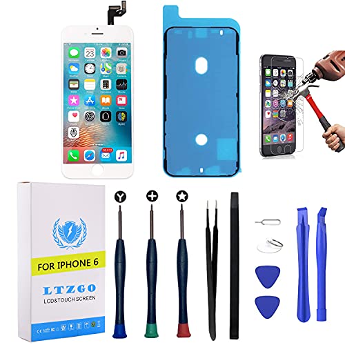 Display Vetro Schermo Lcd Compatibile Con Iphone 6 , A1549, A1586, A1589 Bianco Digitizer Touch Screen Frame Kit Ricambio Strumenti Adesivo Utensili