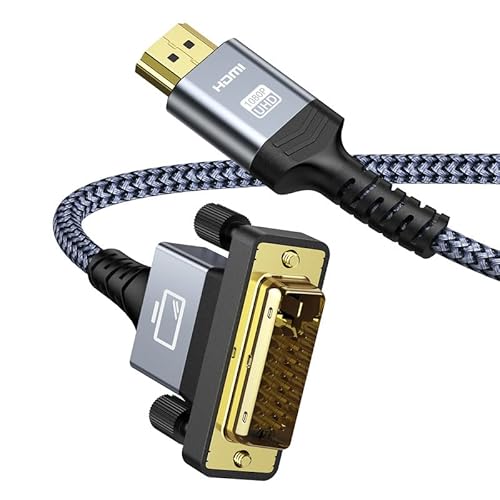 Snowkids Cavo Adattatore Hdmi Dvi Cavo Dvi-Hdmi Con 1080P Ad Alta Velocità Full Hd 24 + 1 Il Convertitore Bidirezionale Da Dvi A Hdmi Supporta 3D, Spi