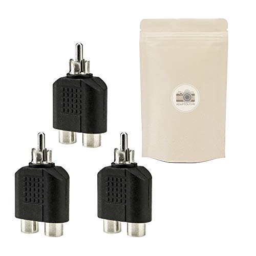 Adaptout 3X Sdoppiatore Rca - Adattatore Da 1 Spina Maschio A 2 Prese Femmina - Connettore Splitter Audio Marca Francese