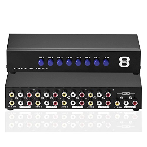 Sienoc Av Selettore Scatola Switch A 8 Porto (8 In/1 Out) Rca L/R Video Audio Per Dvd Hdtv Lcds
