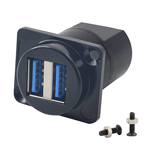 Qianrenon Doppio Usb3.0 Pannello Montaggio Adattatore Presa 2 Usb3.0 Femmina A Femmina Connettore 5Gbps Ricarica E Trasferimento Dati Via Usb3.0, Mont