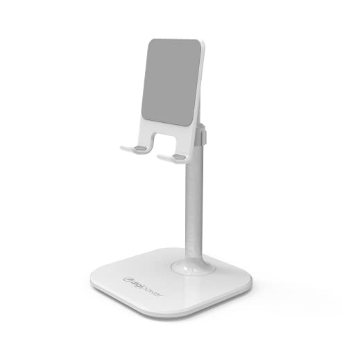 Digipower Supporto Regolabile In Altezza, Supporto Per Tablet, Tablet E Smartphone, Per Modelli Con Diagonale Fino A 25 Cm, Bianco