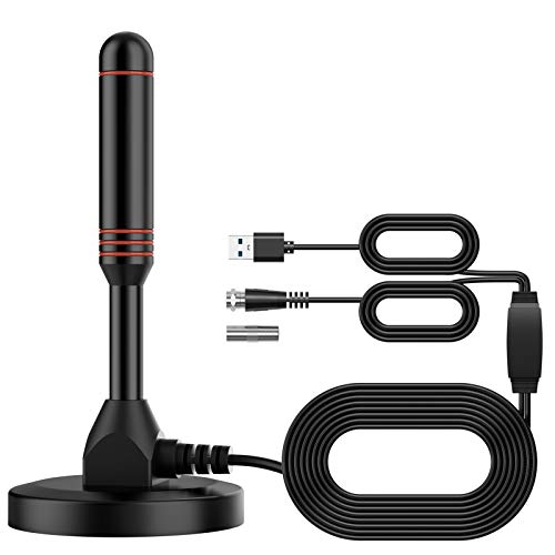 Bqeel Antenna Tv Interna Per Digitale Terrestre Hdtv Digitale Dvb-T/Dtmb/Dvb-T 2 Con Amplificatore Segnale 4,8M Support 4K Hd/Vhf/Uhf/Fm