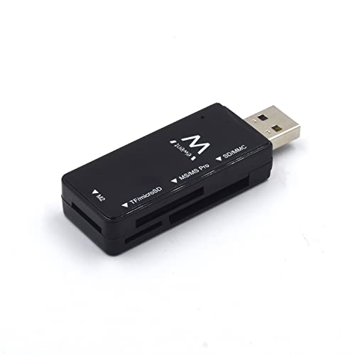 Ewent Ew1049 - Chiavetta Usb Lettore Micro Sd, Lettore Schede Sd Usb 2.0, Adattatore Schede Di Memoria Sd/Flash Cards Per Pc, Macbook Pro Ecc, Support
