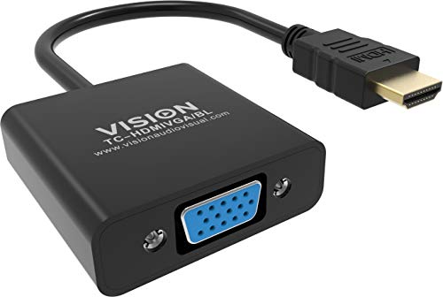 Vision Tc-Hdmivga/Bl Cavo E Adattatore Video 0,23 M Hdmi Tipo A (Standard) Vga (D-Sub) Nero