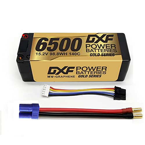 Dxf Batteria 4S Lipo 15,2V 140C 6500Mah Rigida Con Spina Ec5 Per Auto Rc, Aereo Rc, Elicottero Rc, Hobby Rc (1 Pcs)
