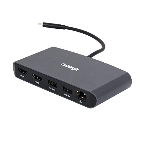 Caldigit Mini Dock Thunderbolt 3 (Hdmi 2.0) - Portatile, Alimentato Tramite Bus, 40 Gb, Doppio 4K @ 60 Hz, Usb 3.0 E 2.0, Gbe Lan. Compatibile Con Thu