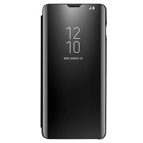 Cover Per Samsung Galaxy S10 - Custodia A Portafoglio Trasparente Con Flip Case (Nero)