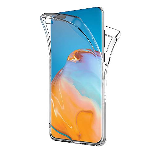 Aicek Cover Compatible Huawei P40, 360°Full Body Cover Huawei P40 Silicone Case Molle Di Tpu Trasparente Sottile Custodia Per Huawei P40 (6.58 Pollici