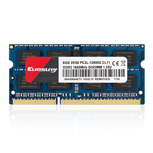 Kuesuny 8Gb Ddr3L / Ddr3 1600Mhz Sodimm Ram Pc3L / Pc3-12800S Pc3L/Pc3-12800 1.35V / 1.5V Cl11 204 Pin 2Rx8 Dual Rank Non-Ecc Unbuffered Ram Di Memori