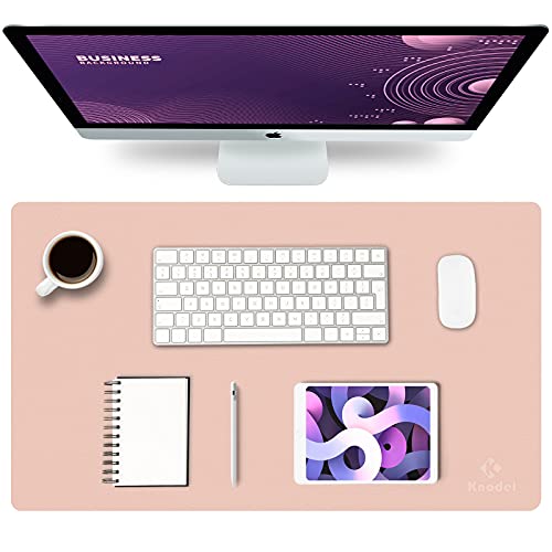Knodel Tappetino Scrivania, Sottomano Scrivania, 60Cm X 35Cm In Similpelle Pu, Tappetino Per Laptop, Copri Scrivania, Doppia Facciata (Rosa)