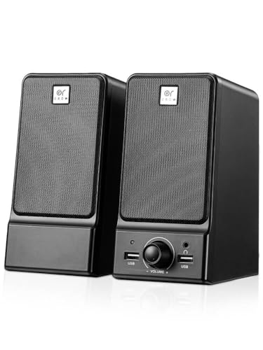 Orow Casse Per Pc,16W Altoparlanti Pc,Chip Dsp Incorporato,Hifi Stereo Completo, Basso Potente,Controllo Volume,Jack Per Cuffie,Alimentazione Tramite