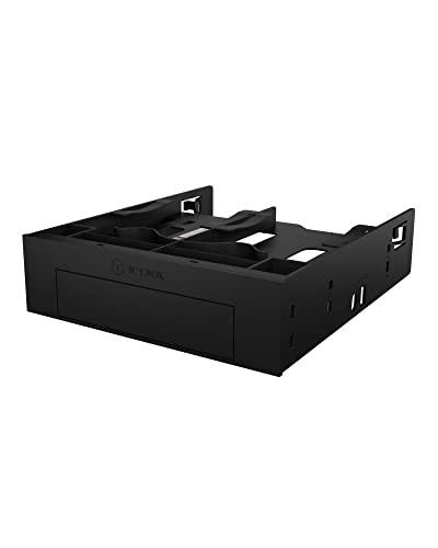 Icy Box Adattatore Per Montaggio A 3 Posizioni Per 2X Hdd/Ssd Da 2,5 Pollici E 1X Hdd Da 3,5 Pollici In Uno Scomparto Da 5,25 Pollici, Senza Viti, Ant