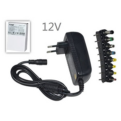 Alimentatore Universale 12V 8 Adattatori 1500 Ma Stabilizzato Per Varie Marche