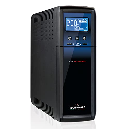 Tecnoware Power Systems Ups Exa Plus 1000 Va, Con Avr, Display Lcd E 2 Porte Usb, Uscita Sinusoidale, 8 Prese (4 Protette Da Blackout E 4 Filtrate), N