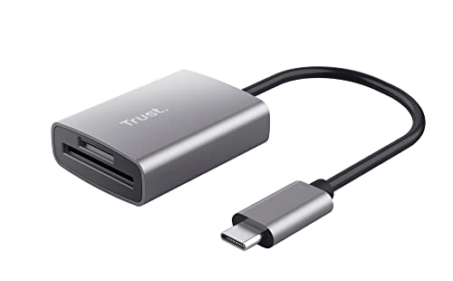 Trust Dalyx Lettore Rapido Di Schede Usb, Usb 3.2 Gen 1 Veloce Con Connettore Usb-C, 104 Mb/S, (Micro) Sd, Sdhc E Sdxc Fino A 2 Tb, Pc/Laptop/Macbook/