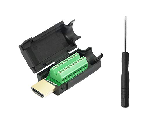 Yaodhaod Terminale Di Segnale Adattatore Hdmi, Connettore Scheda Splitter Terminale Di Copertura In Plastica/Metallo Diviso, Adattatore Terminale A Vi