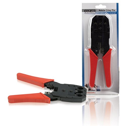 Konig Cmp-Modcrimpl1 Pinza Crimpatrice Per Connettori Modulari, Nero/Antracite