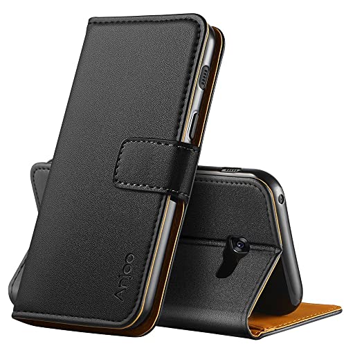 Anjoo Cover Compatibile Per Samsung Galaxy A5 2017, Protettiva Portafoglio Pu Pelle Flip Custodia Compatibile Per Samsung Galaxy A5 2017 - Nero
