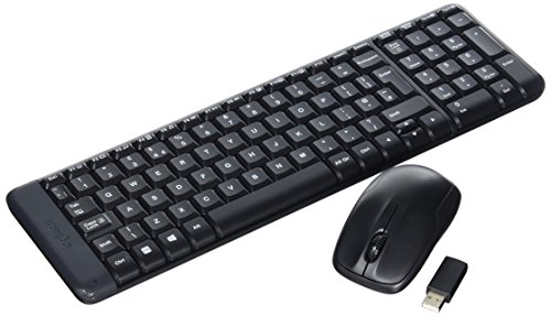 Logitech Mk220 Combo Tastiera E Mouse Wireless Compatti Per Windows, Layout Inglese Qwerty - Nero