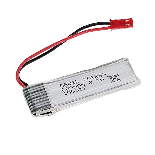 Yunique Green-Clean-Power - Batteria Lipo Ricaricabile 3.7V 600Mah | Compatibile Con Droni Udi U817, Wltoys V959, Radiofly Space Kondor | Dimensioni 6
