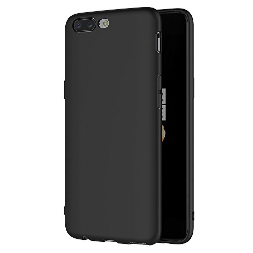 Aicek Cover Per Oneplus 5, Cover Oneplus 5 Nero Silicone Case Molle Di Tpu Sottile Custodia Per Oneplus 5