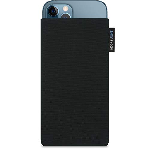 Adore June Classic Nero Custodia Compatibile Con Iphone 13 / Iphone 13 Pro/Iphone 12 / Iphone 12 Pro, Tessuto Resistente Con Display Di Pulizia Effett