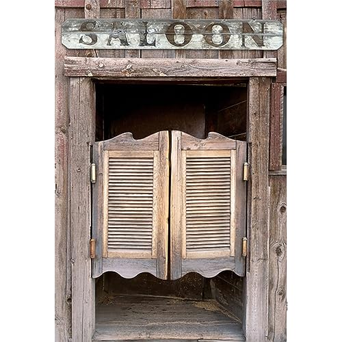 Yongfoto 1,5X2,2M Vinile Fondale Foto Vintage Old Western Swinging Saloon Porte Per Persiane Muro Di Mattoni Sfondo Fotografico Photo Booth Partito Ba
