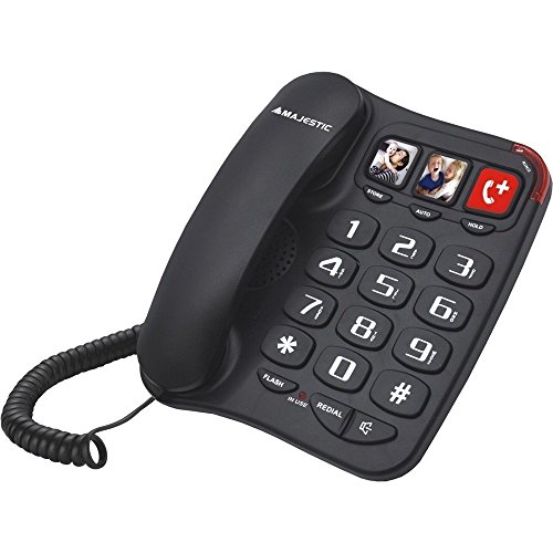 Majestic Billy 201 Nero Telefono Fisso Tasti Grandi 3 Memorie Personalizzabili