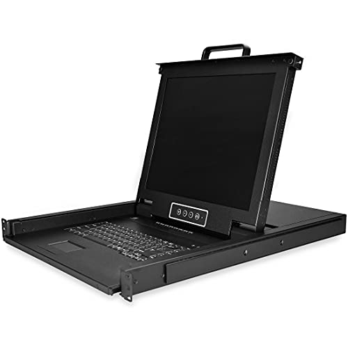 Startech.Com Console Kvm Per Armadio Rack, Kvm Switch Vga A 8 Porte Integrato, Monitor Lcd 17", Montabile A Rack Con Cavi Da 1,8 M 1U -Osd Kvm, Suppor