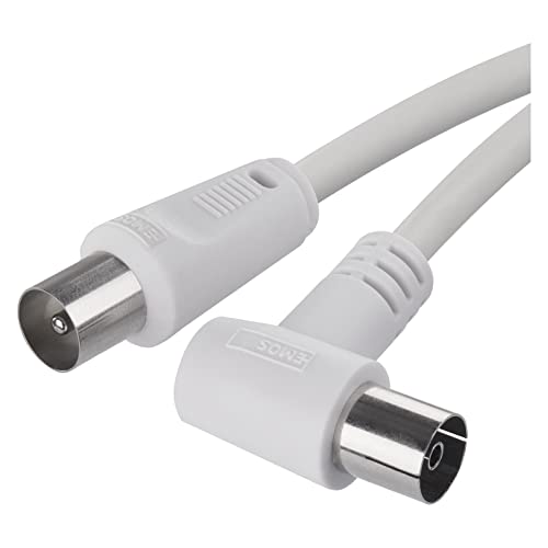 Emos Cavo Per Antenna, Cavo Coassiale, Cavo Tv, Cavo Coassiale Per Tv Digitale, Ricevitore, Sat, Doppia Schermatura, Maschio Coassiale Dritto Su Femmi